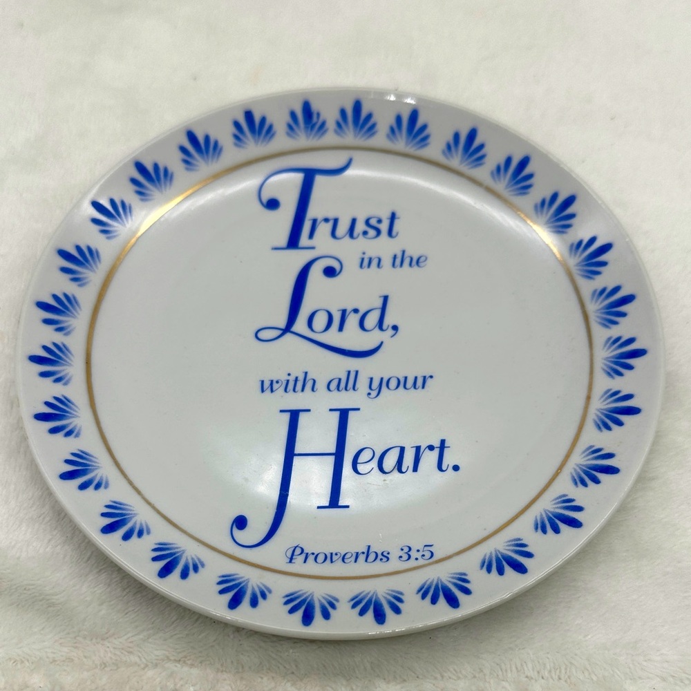 Decorative Commemorative Religious plate Proverbs 3:5